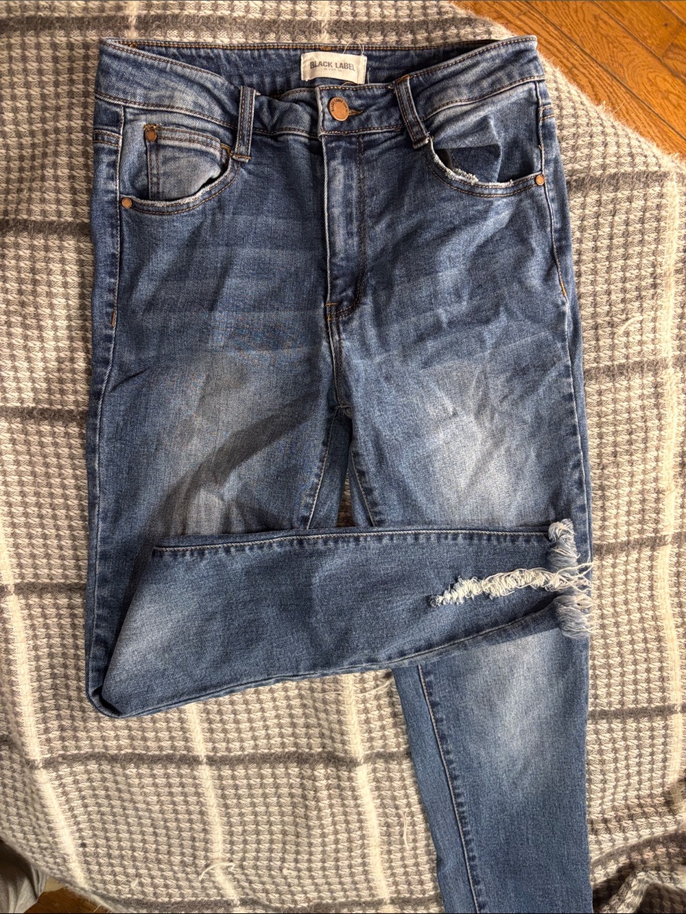 Black Label Blue Skinny Distressed Women's Jeans